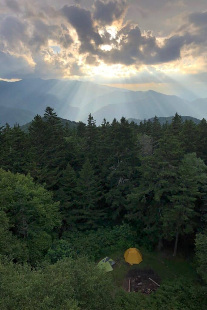 A campsite in Great Smoky Mountains National Park.